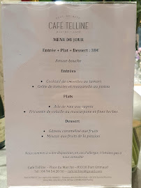 Menu / carte de Le Café Télline à Grimaud