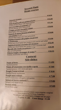 Menu du La Tavernetta di Cortina à Cortina d'Ampezzo