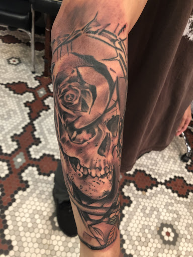 Explore flower sleeve tattoo ideas, creative tattoo ideas in Junction City, available at Junction City Tattoo