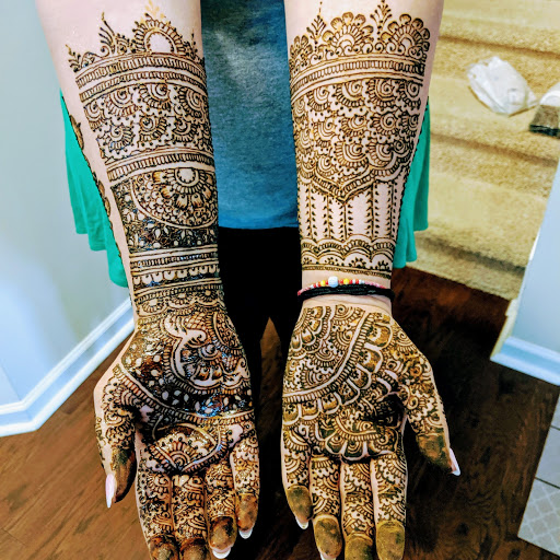 Explore family arm sleeve tattoo ideas, creative tattoo ideas in Concord, available at Naseera Fazil Henna Art