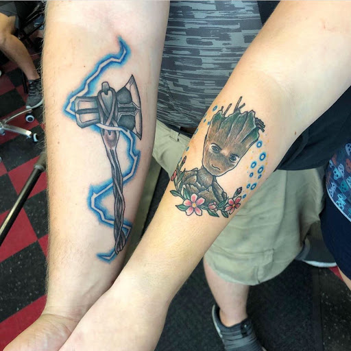 Explore jaws tattoo ideas, creative tattoo ideas in Dayton, available at 33 Lions Tattoo