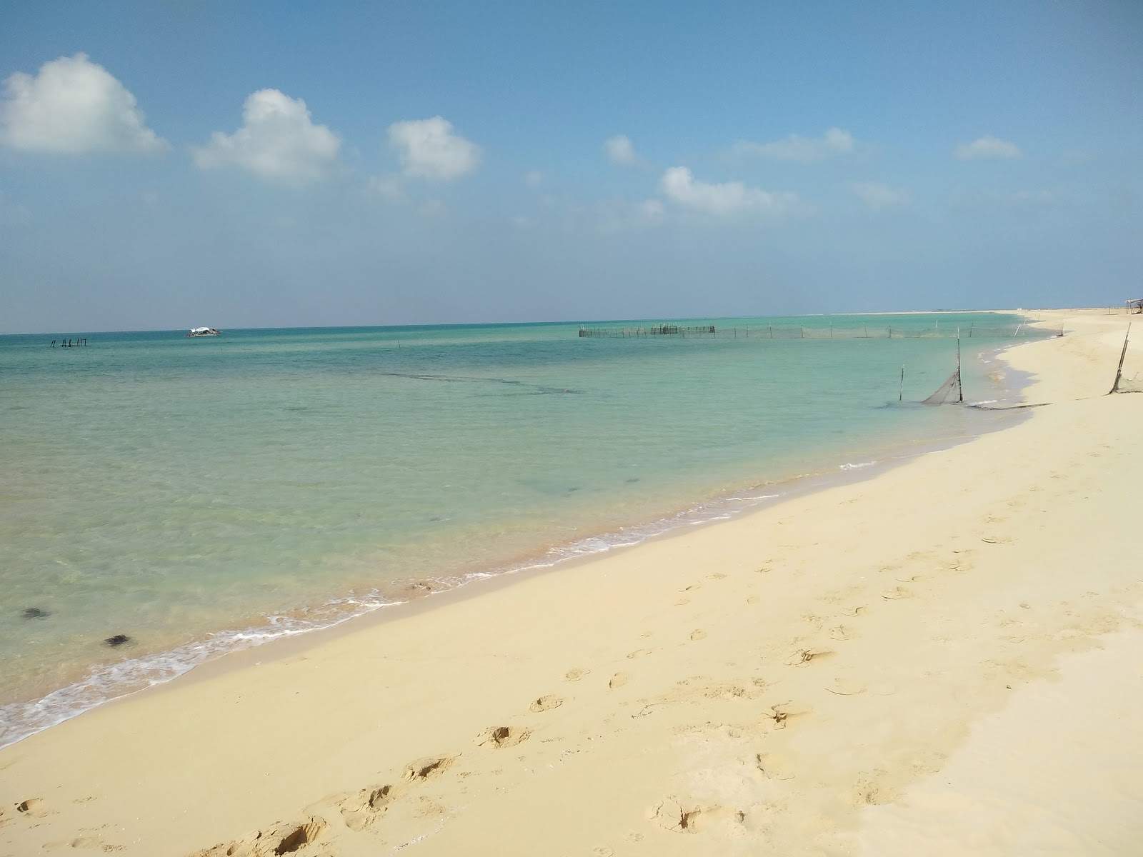 Photo of Golden beach with turquoise water surface