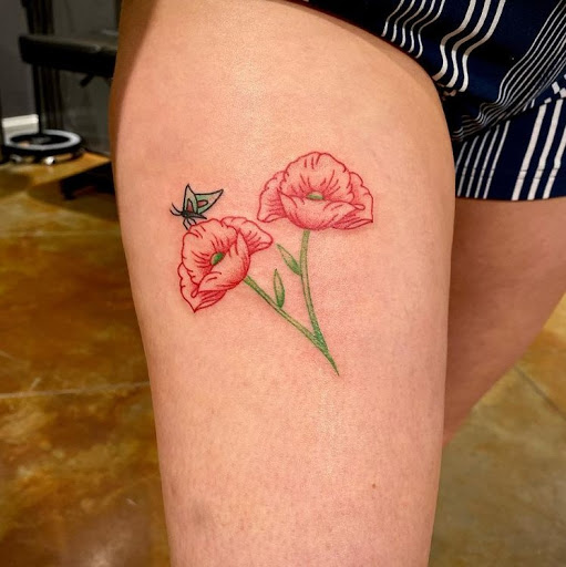 Explore small flowers tattoo ideas, creative tattoo ideas in Charlottesville, available at Have Heart Tattoo