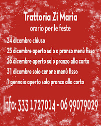 Menu / carte de Trattoria Zi Maria à Sasso
