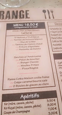 La Grange à Saint-Georges-d'Oléron menu
