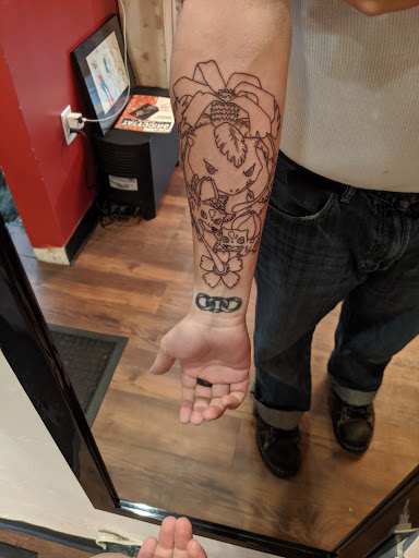 Explore coffee cup tattoo ideas, creative tattoo ideas in Pittsburgh, available at inkadinkadoo tattoo studio