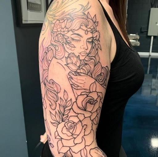 Explore clock tattoo ideas for men, creative tattoo ideas in Buford, available at Inked Arts Tattoo Studio