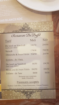 BO’BUFFET à Beauvais carte