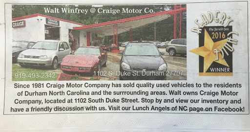 Used Car Dealer «Craige Motor Company», reviews and photos, 1102 S Duke St, Durham, NC 27707, USA