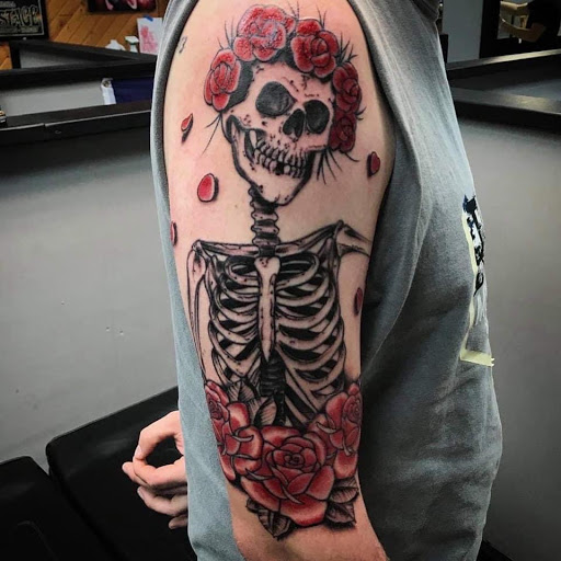 Explore shield tattoo ideas, creative tattoo ideas in Berea, available at Self-Made Tattoo Studio