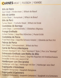 Menu du Berlim à Lagos