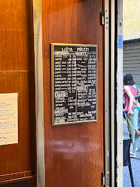 Menu / carte de Bar Fontana di Trevi à Rome