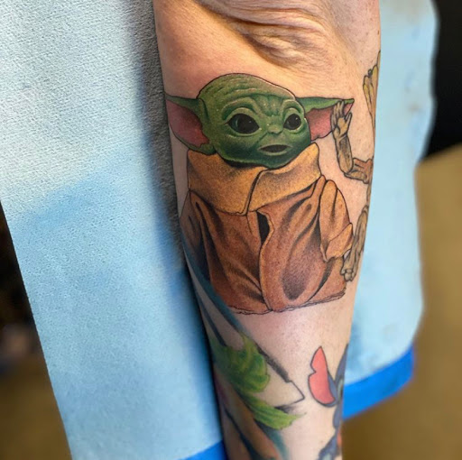 Explore san judas tattoo ideas, creative tattoo ideas in Stockton, available at Tall Tales Tattoo