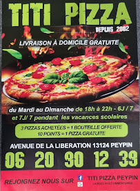 Menu / carte de Titi Pizzeria Peypin à Peypin