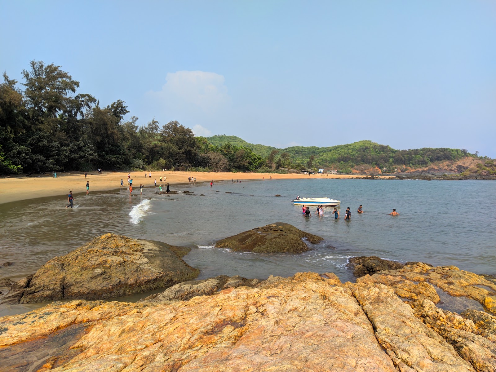 Photo of Om Beach and the settlement