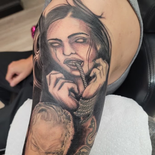 Explore tattoo logo design ideas, creative tattoo ideas in Roseville, available at Sacred Arrow Studio