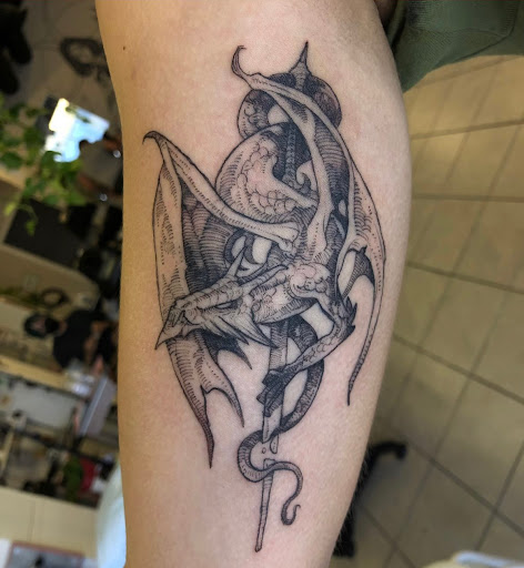 Explore singing tattoo ideas, creative tattoo ideas in Austin, available at Moon Tattoo