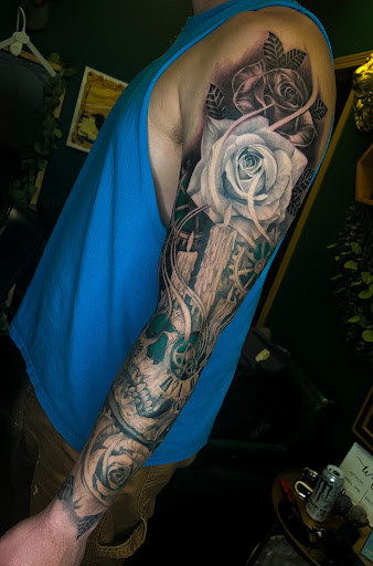 Explore maria tattoo ideas, creative tattoo ideas in Fairmont, available at Heretic Ink