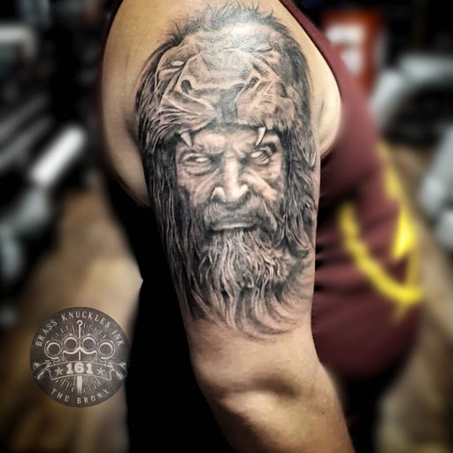 Explore papa bear tattoo ideas, creative tattoo ideas in Bronx, available at Brass Knuckles Ink Tattoo Studio