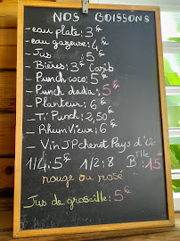 Menu / carte de Restaurant chez DADA à Bouillante