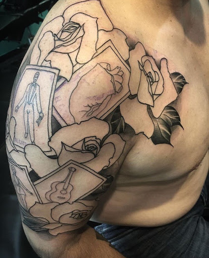 Explore male back tattoo ideas, creative tattoo ideas in San Diego, available at Sideshow Tattoo and Piercing