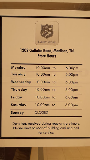 Thrift Store «The Salvation Army Family Store», reviews and photos, 1202 Gallatin Pike S, Madison, TN 37115, USA