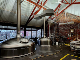A row of beer taps