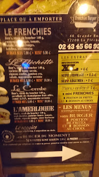 Restauration rapide Frenchies Burger à La Flèche (le menu)