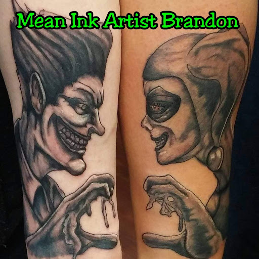 Explore mens thigh tattoo ideas, creative tattoo ideas in Wayne, available at Mean Ink Tattoo