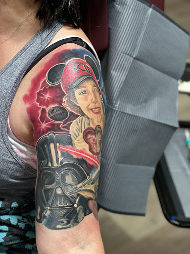 Explore patch tattoo ideas, creative tattoo ideas in Youngstown, available at Twisted Metal Custom Body Art