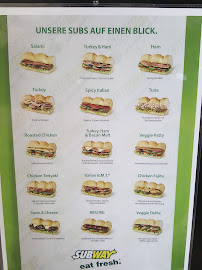 Menu du Subway à Riesa