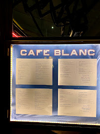 Café Blanc à Paris menu