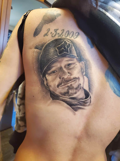 Explore black sleeve tattoo ideas, creative tattoo ideas in Brentwood, available at Eleven Mag Tattoo