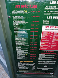 Menu du Le Kiosque à Pizzas à Fontenay-Trésigny