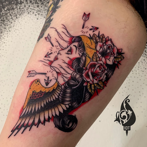 Explore st christopher tattoo ideas, creative tattoo ideas in Long Beach, available at Inky Dreams Tattoo