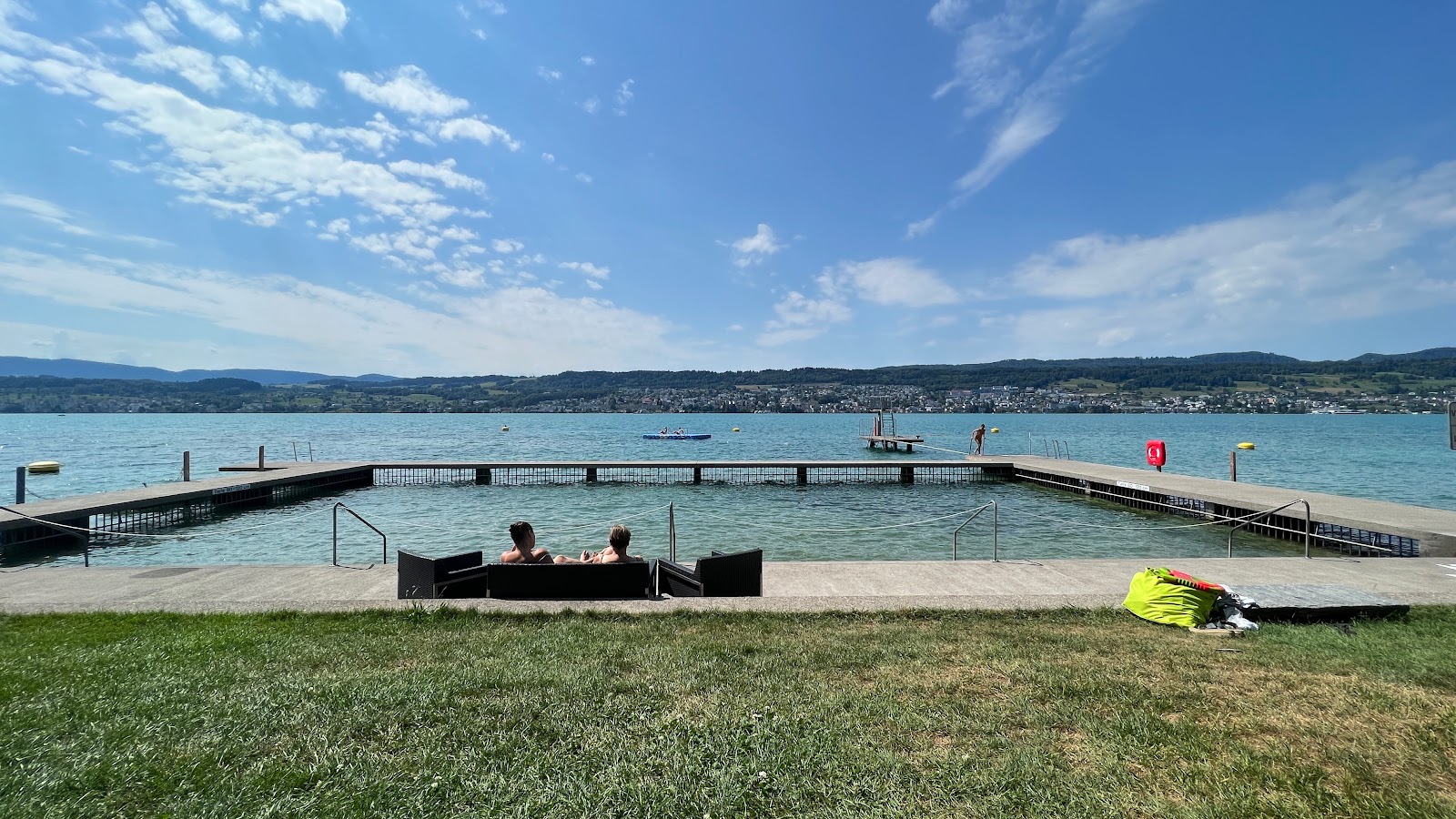 Photo of Strandbad Feldmeilen with turquoise pure water surface