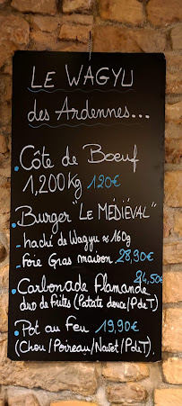 LE MEDIEVAL à Sedan menu