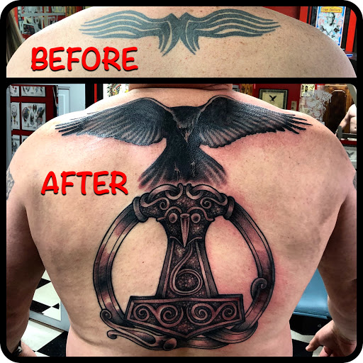 Explore tramp tattoo ideas, creative tattoo ideas in Black River Falls, available at Black River Tattoo