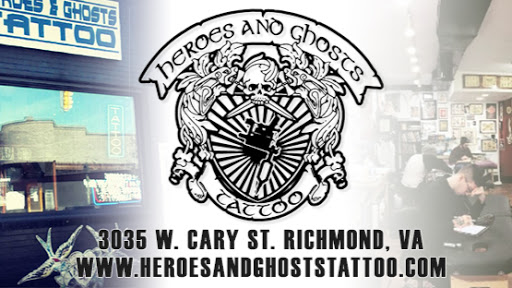 Tattoo Shop «Heroes & Ghosts Tattoo», reviews and photos, 3035 W Cary St, Richmond, VA 23221, USA