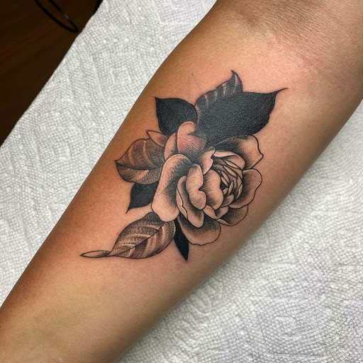 Explore big flower tattoo ideas, creative tattoo ideas in Los Alamitos, available at Mr. Inkwells Classy Tattoos