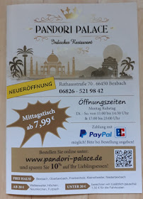 Pandori Palace 1 Bexbach à Bexbach menu