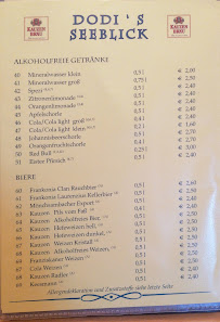 Menu du DODI´S SEEBLICK à Schlüsselfeld