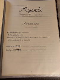 Menu du Agorà ristorante pizzeria à Messina