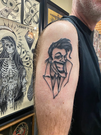 Explore music sleeve tattoo ideas, creative tattoo ideas in Fresno, available at Widows Walk Tattoo