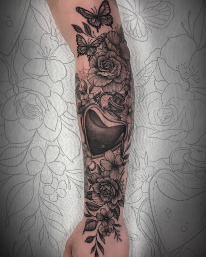 Explore letter j tattoo ideas, creative tattoo ideas in Flat Rock, available at The Gallows Tattoo Studio