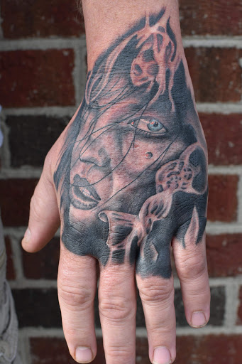 Explore greek mythology sleeve tattoo ideas, creative tattoo ideas in Sanford, available at Hudson & Company Tattoo Studio