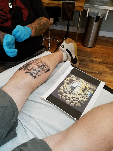 Explore skulls tattoo ideas, creative tattoo ideas in Baldwinsville, available at Tymeless Tattoo