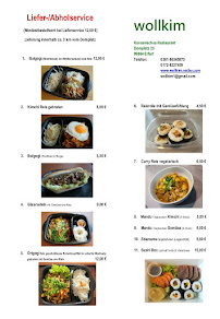 Menu du Wollkim Koreanisches Restaurant à Erfurt