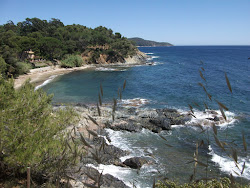 Foto von Plage du Vergeron umgeben von Bergen