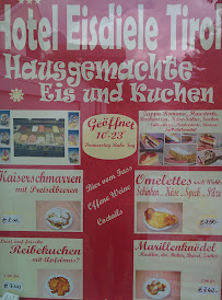 Menu du Gelateria Tirolo à Tirol